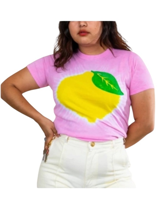 Big Bud Press Tops - NWOT Big Bud Press Lemon Paint Stamped Tee Size Large